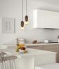 PALTA Sandblasted Opal Diffuser/Brass & Natural Wood Highights